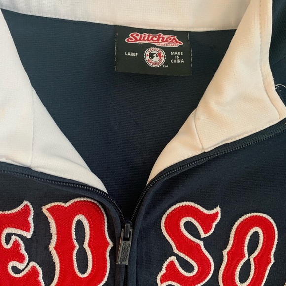 Vintage Red Sox Jacket embroidered Name and Logo Stitches Genuine Licensed MLB - Picture 2 of 11